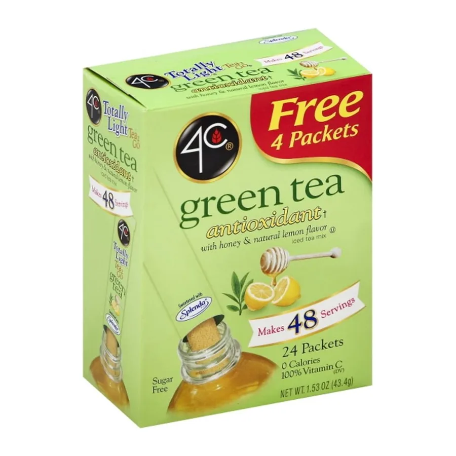 4c Totally light tea go green tea, front of pack