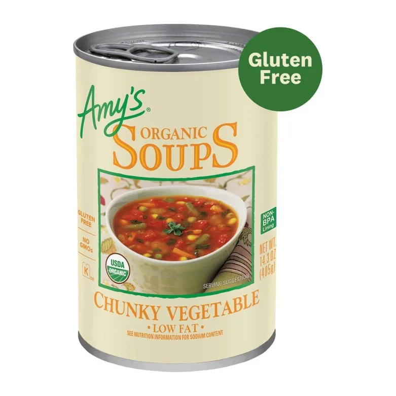 Amy's Organic chunky vegetable soup, front of pack