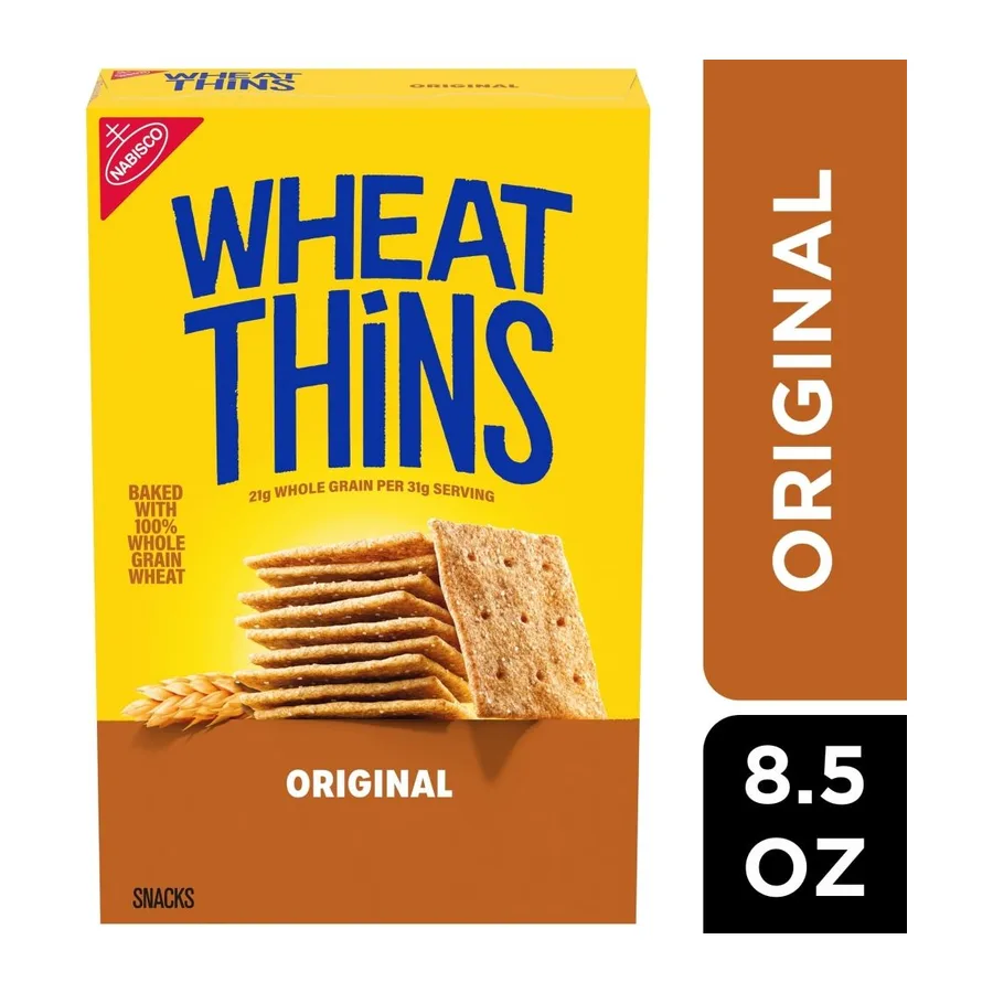 Wheat Thins Original 100% Whole Grain Snacks, front of pack