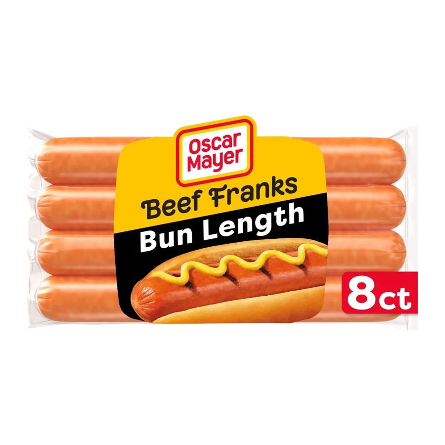 Oscar Mayer Angus beef uncured beef franks, front of pack