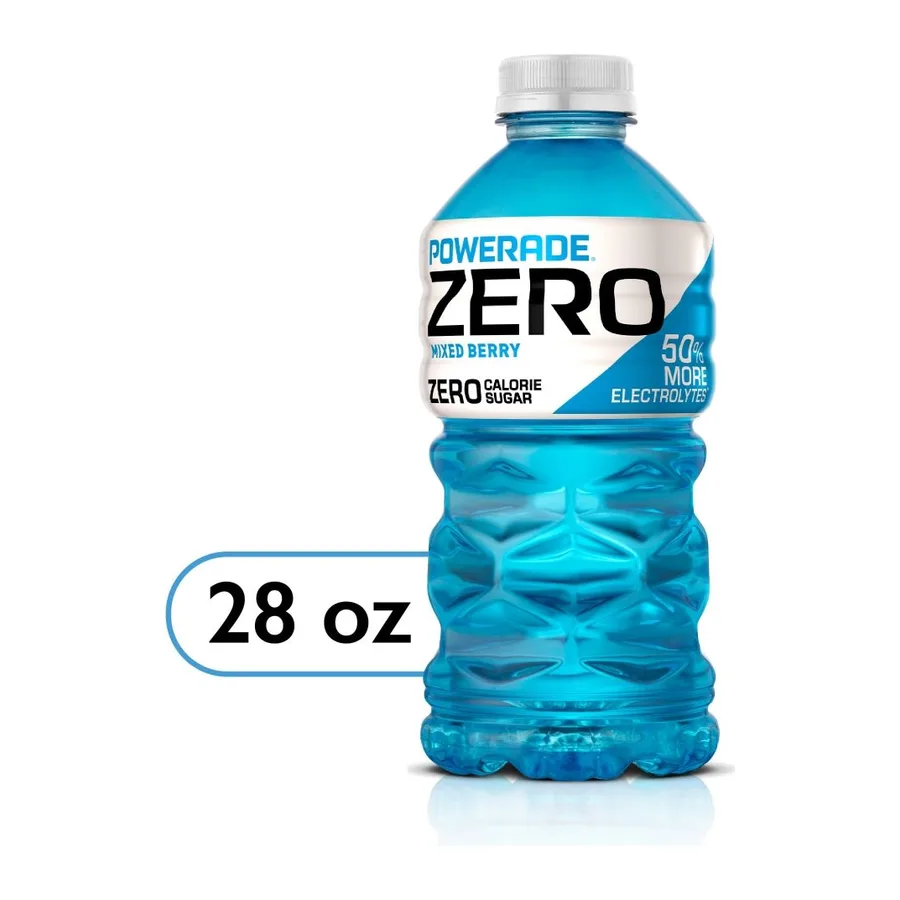 Powerade Mixed Berry Zero Sugar, front of pack