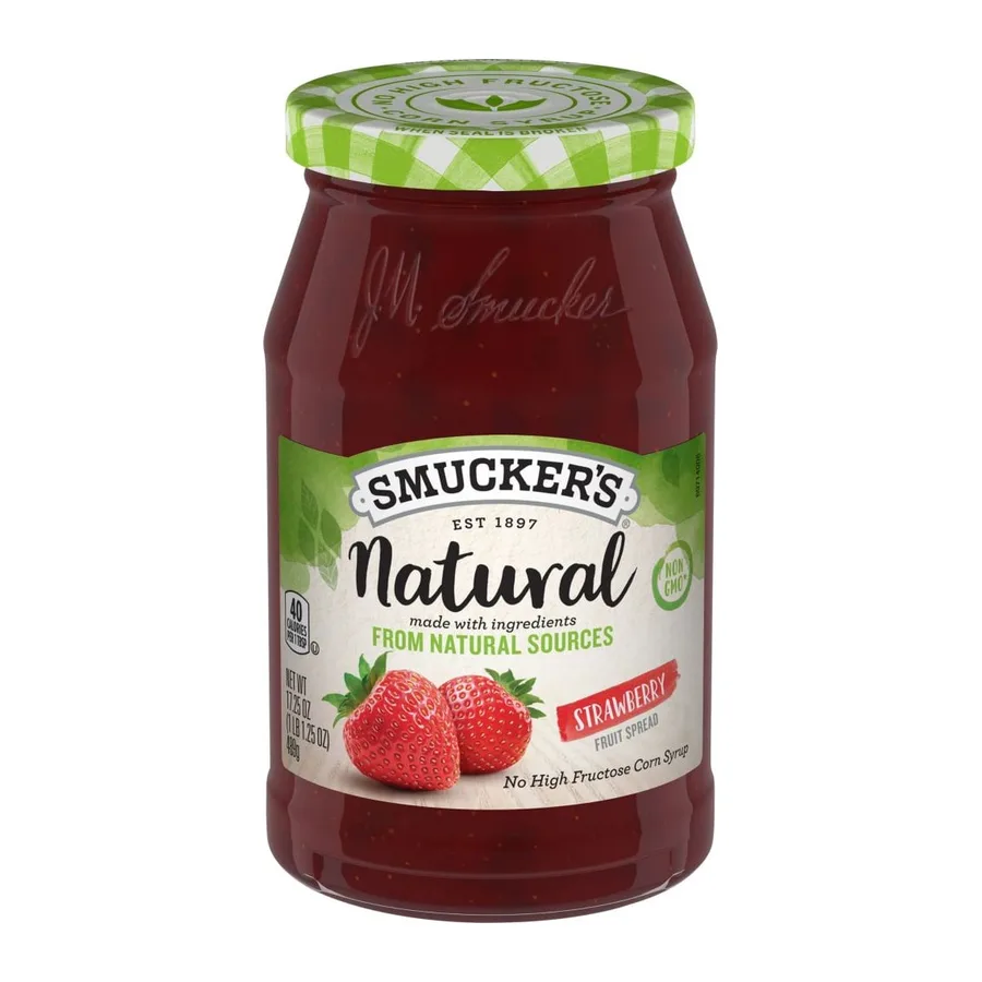 Smucker's Natural Strawberry Fruit Spread, front of pack