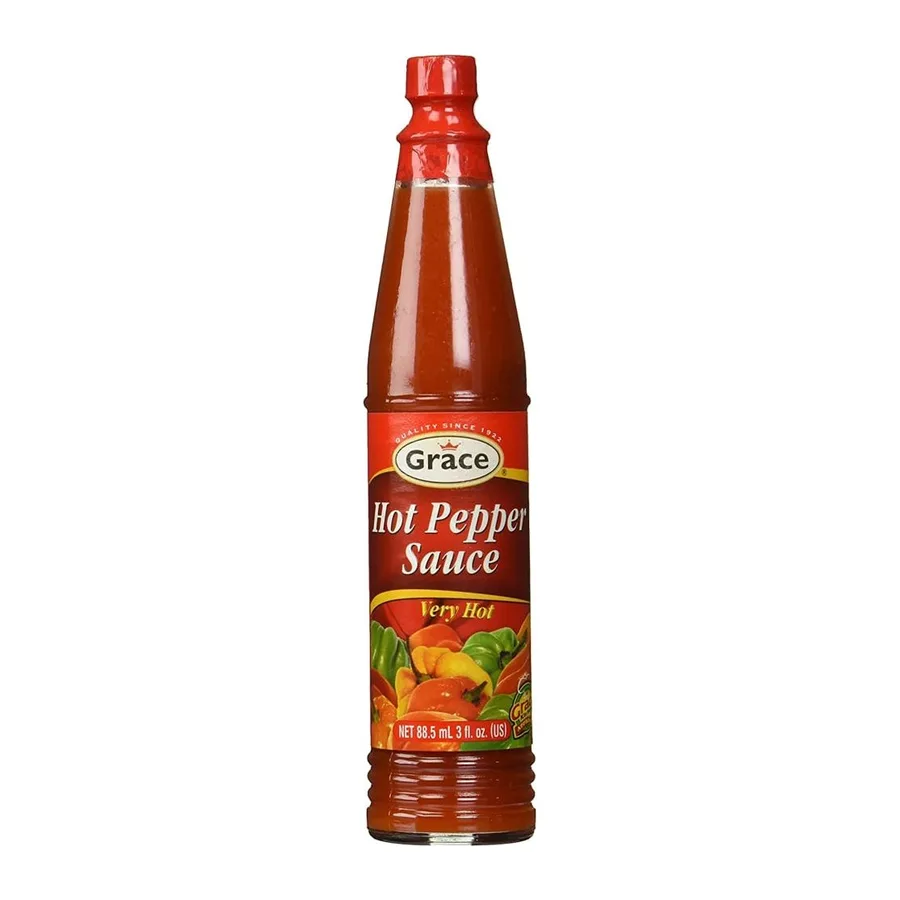 Grace Hot pepper sauce, very hot, front of pack