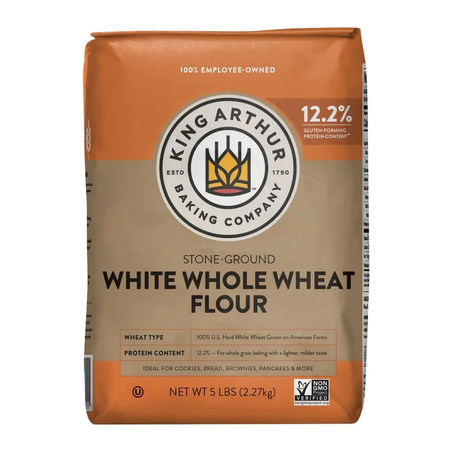 King Arthur Stone-Ground White Whole Wheat Flour, front of pack