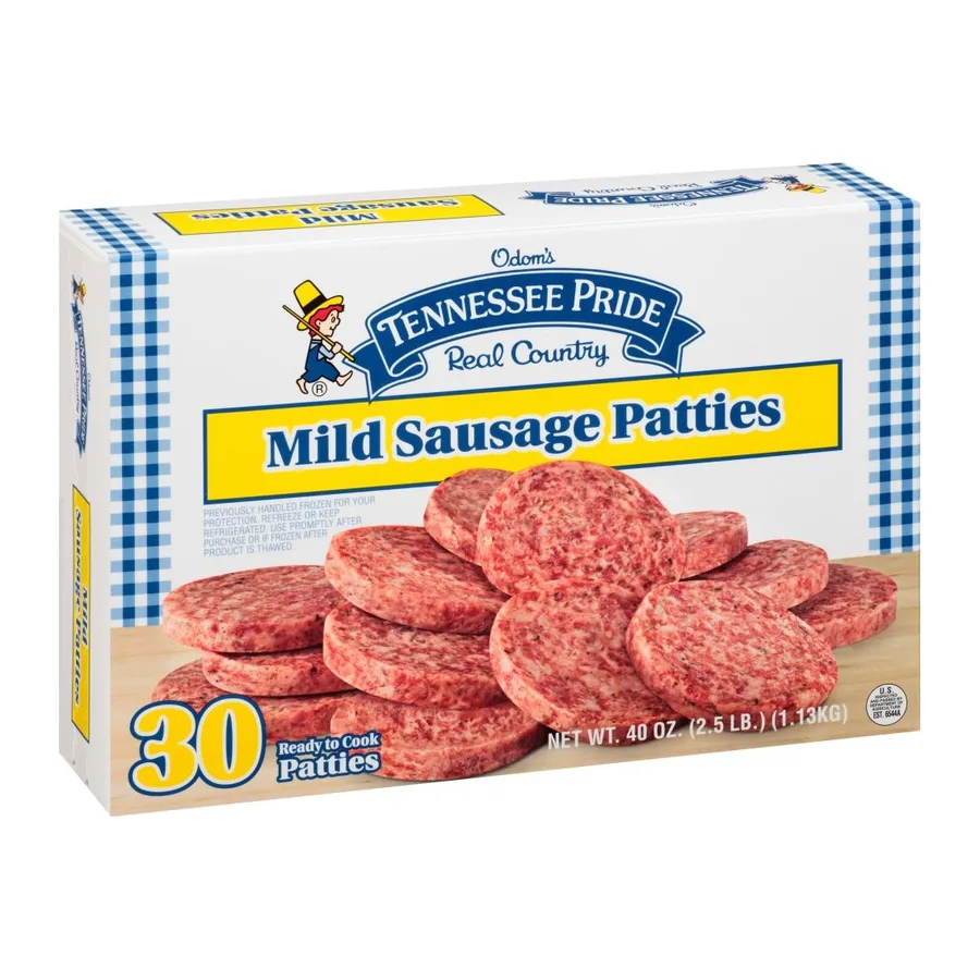 Odom's Tennessee Pride Sausage patties, front of pack