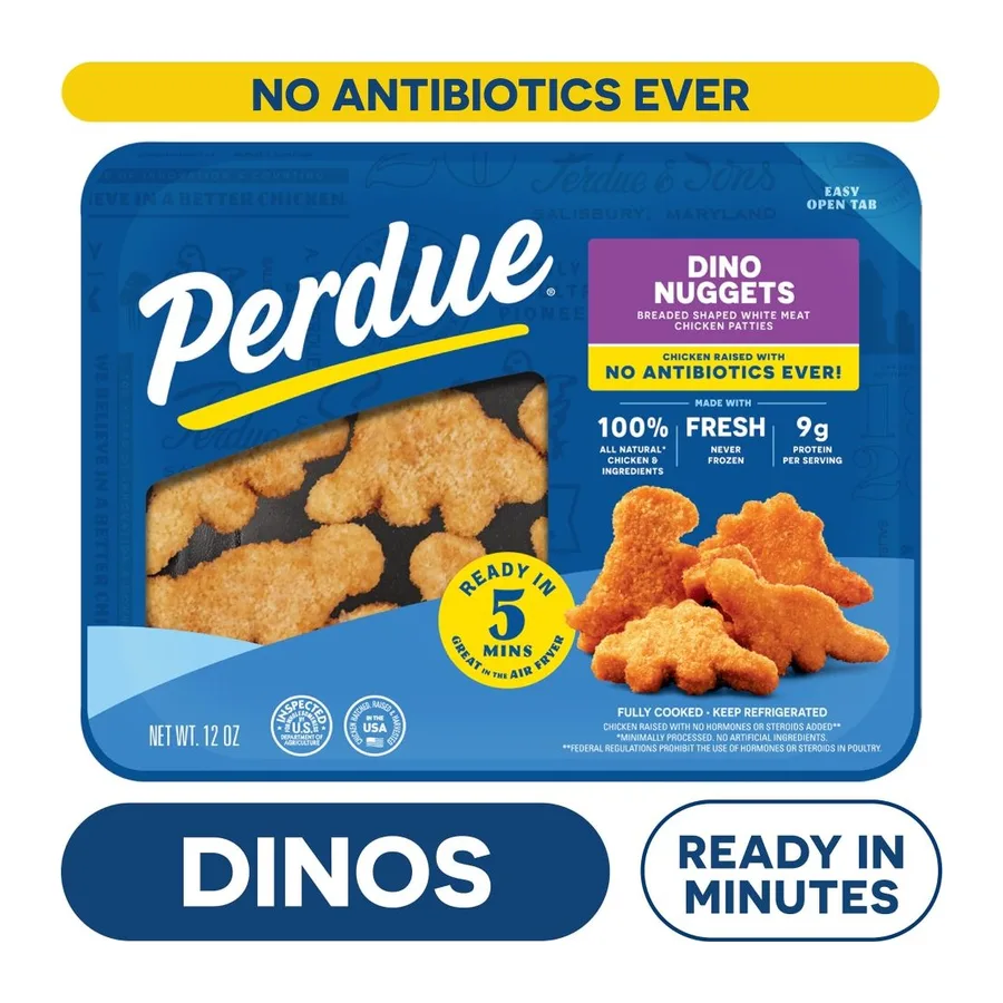Perdue Fun Shapes, Dinosaur Shapes Chicken Breast Nuggets, front of pack