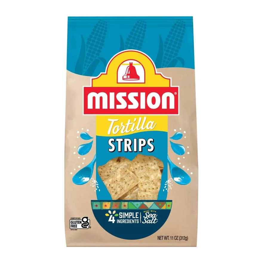Mission Tortilla strips, front of pack