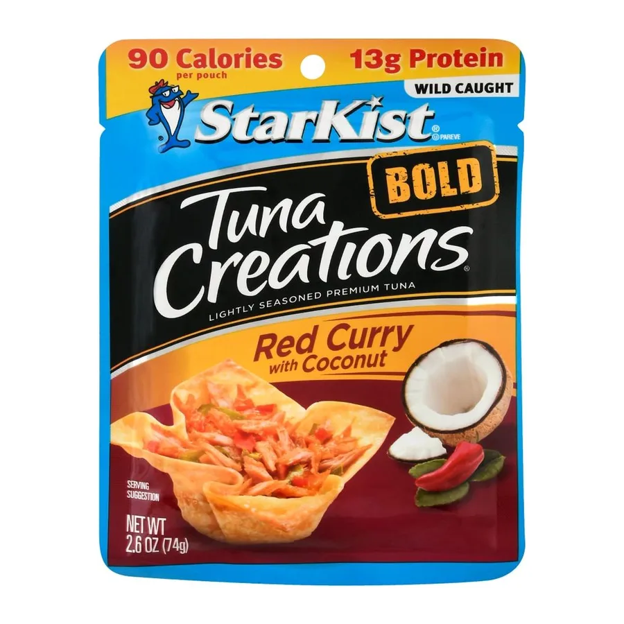 Starkist Bold lightly seasoned premium tuna red curry with coconut, front of pack