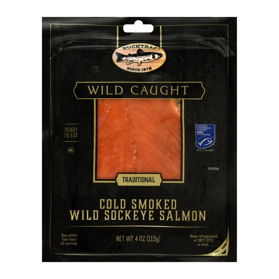 Ducktrap River of Maine Ducktrap smoked wild salmon, front of pack