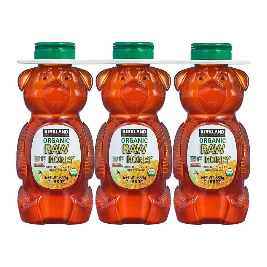Kirkland Signature Organic Raw Honey, front of pack