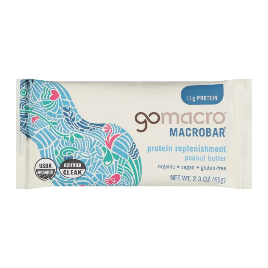 Gomacro Organic Macrobar Peanut Butter, front of pack