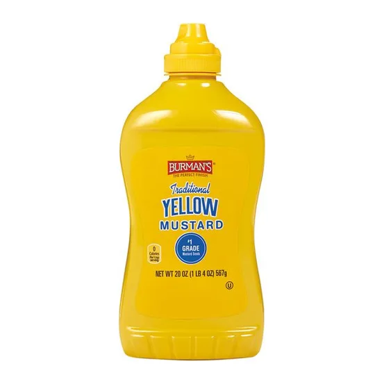 Burman's Traditional Yellow Mustard, front of pack