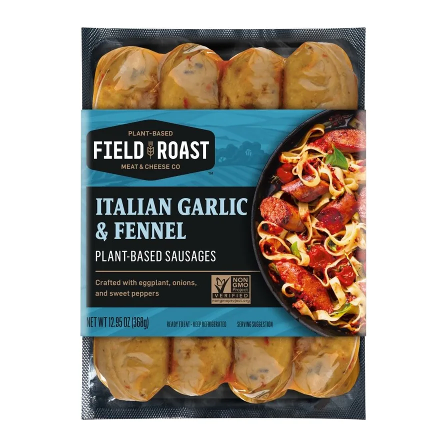 Field Roast Plant-Based Sausages Italian Garlic & Fennel, front of pack