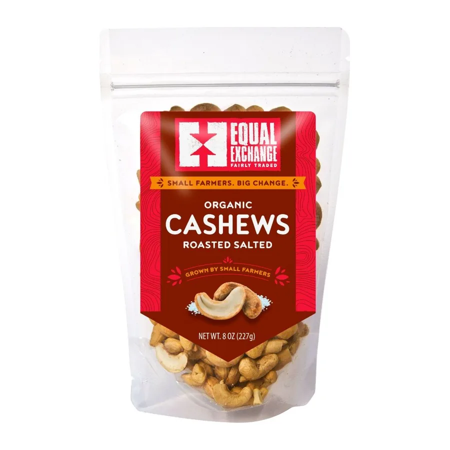 Equal Exchange Organic Roasted Salted Cashews, front of pack