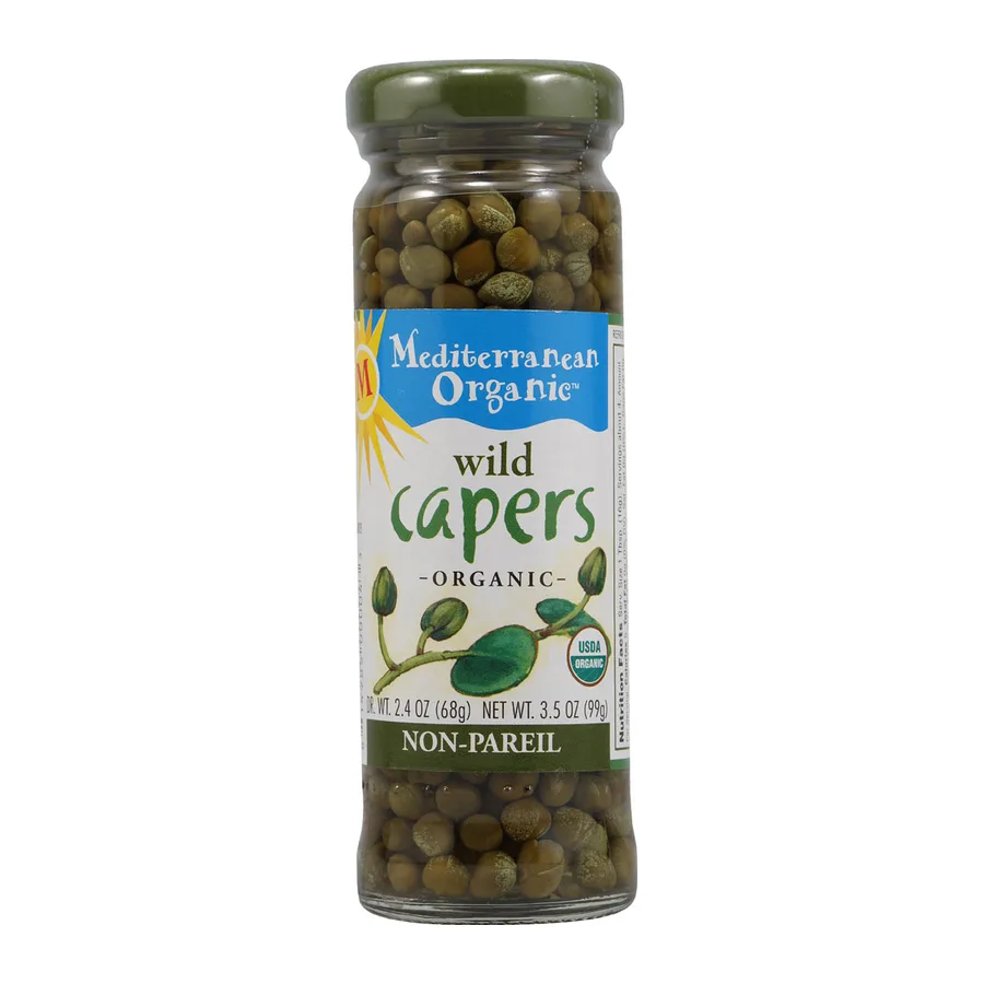 Mediterranean Organic Wild Non-Pareil Capers, front of pack