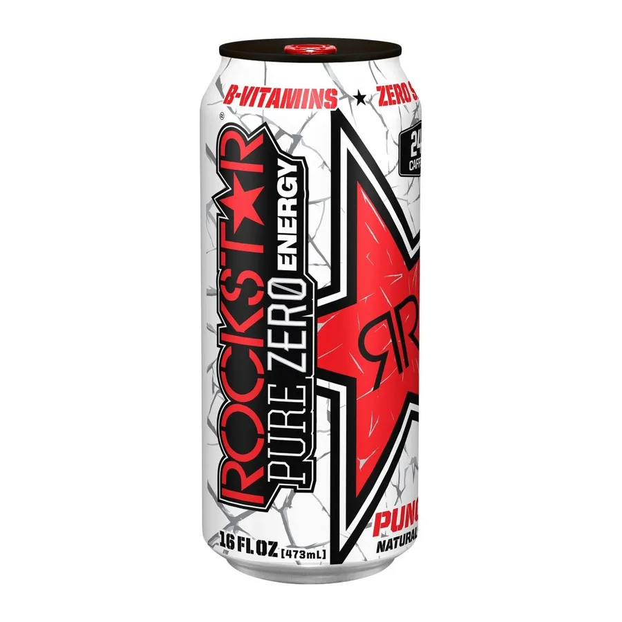 Rockstar Pure zero energy drink, front of pack