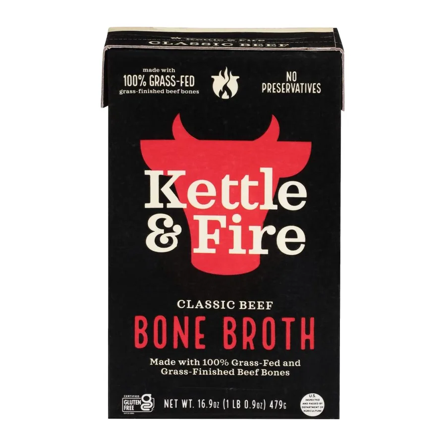 Kettle & Fire Beef Bone Broth, front of pack