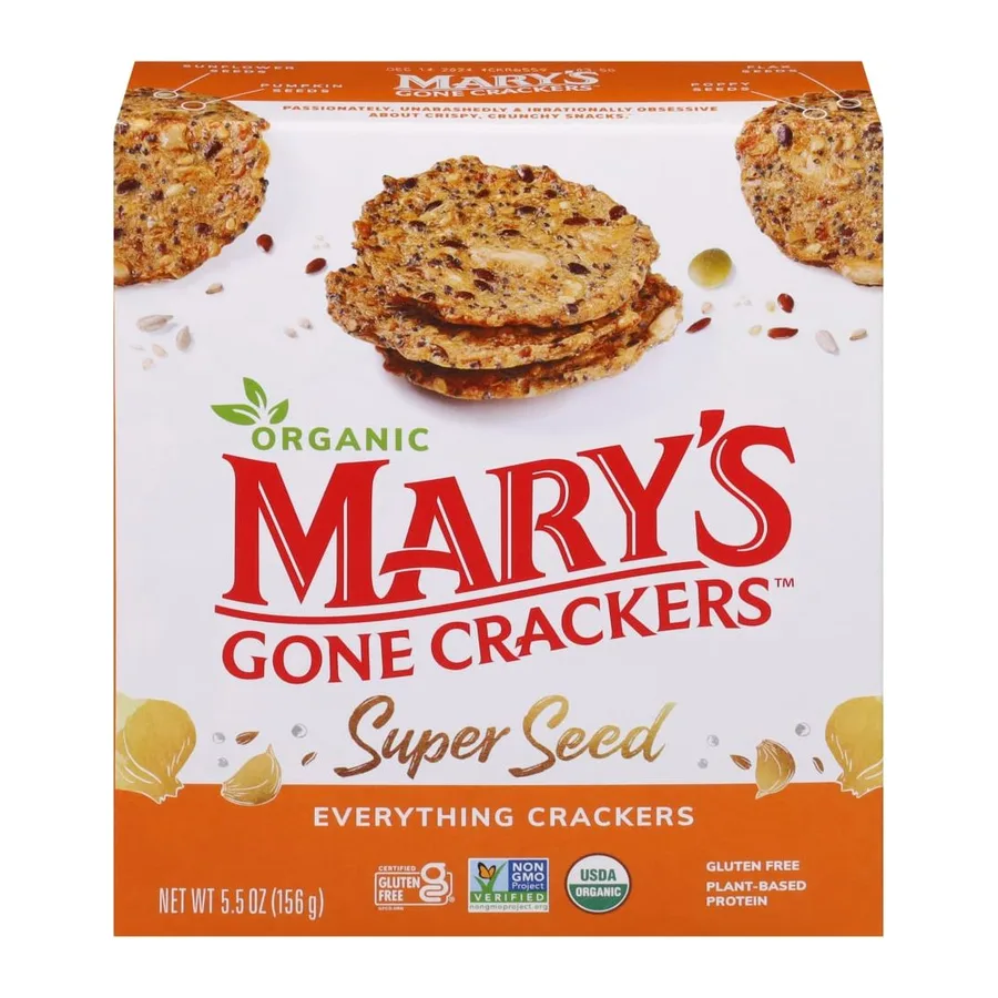 Mary's Gone Crackers Super Seed Everything, front of pack