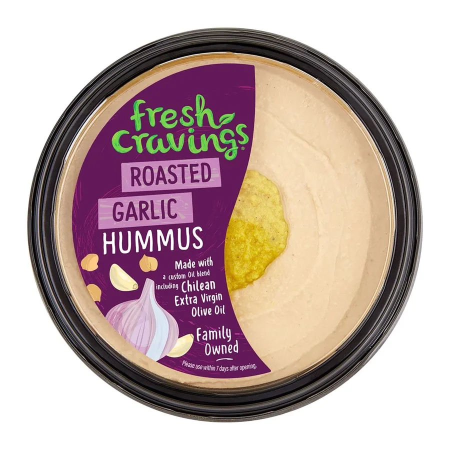 Fresh Cravings Roasted garlic hummus, front of pack