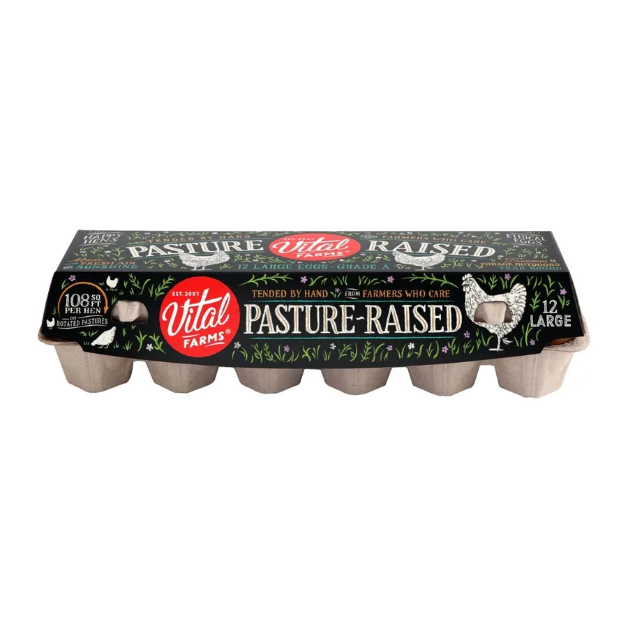 Vital Farms Pasture raised vital farms eggs, front of pack