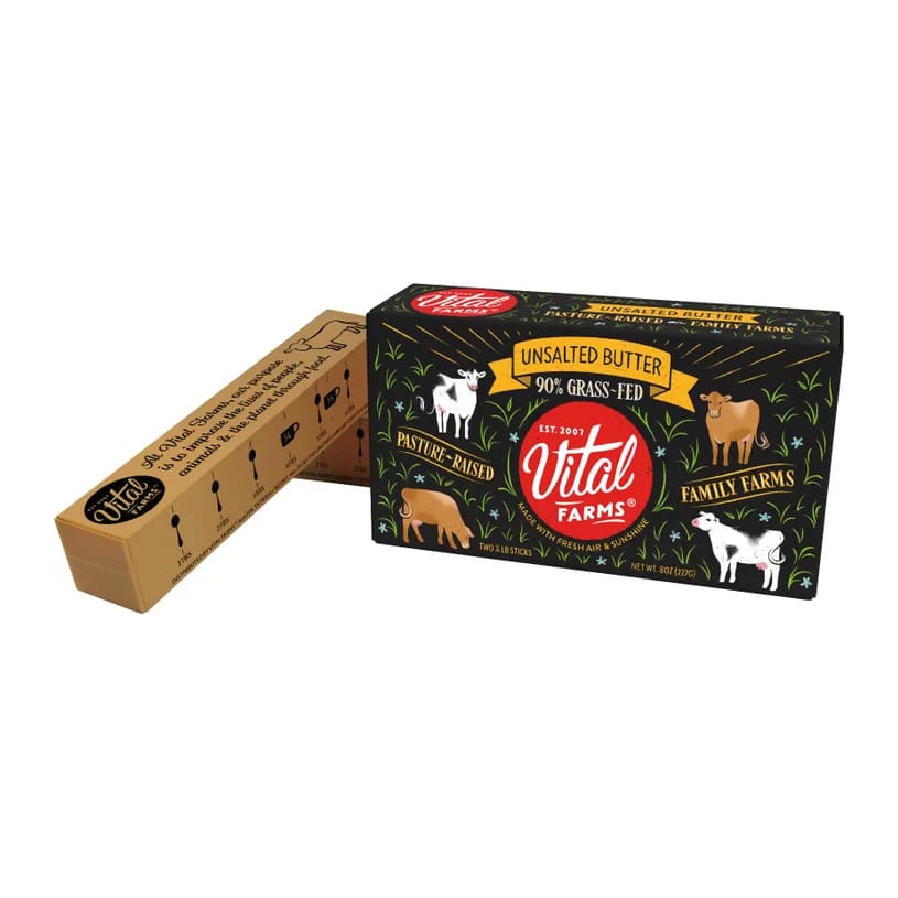 Vital Farms Unsalted Butter, front of pack