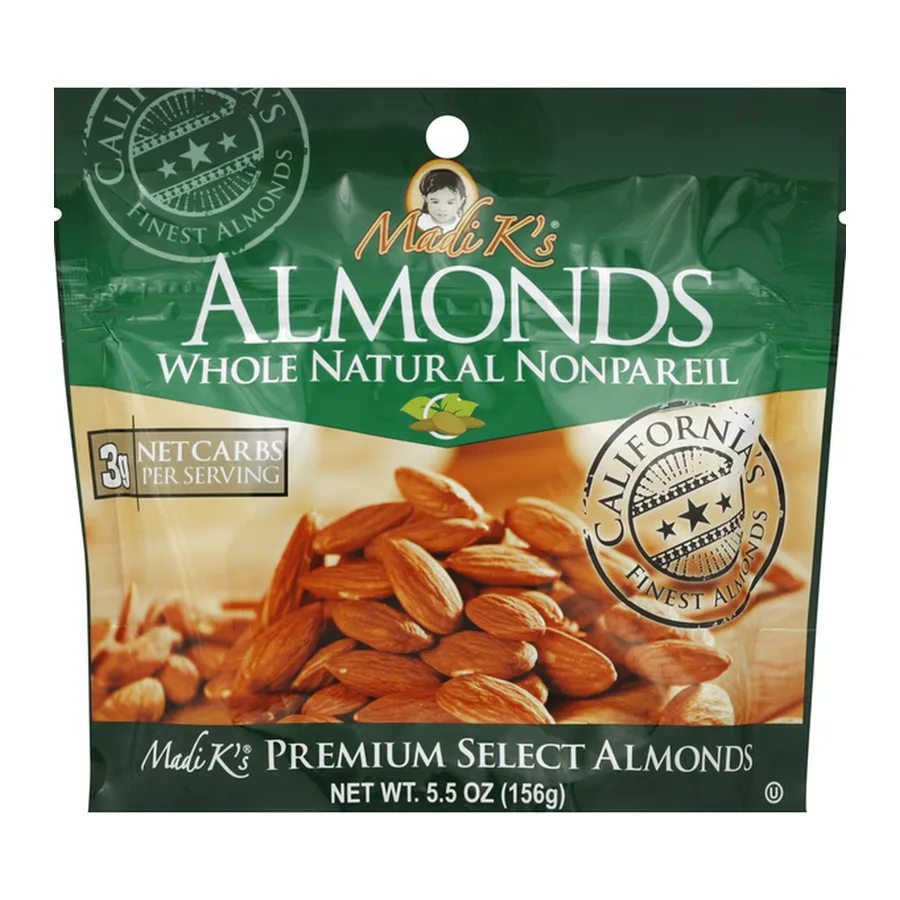Madi K's Whole natural almond, front of pack